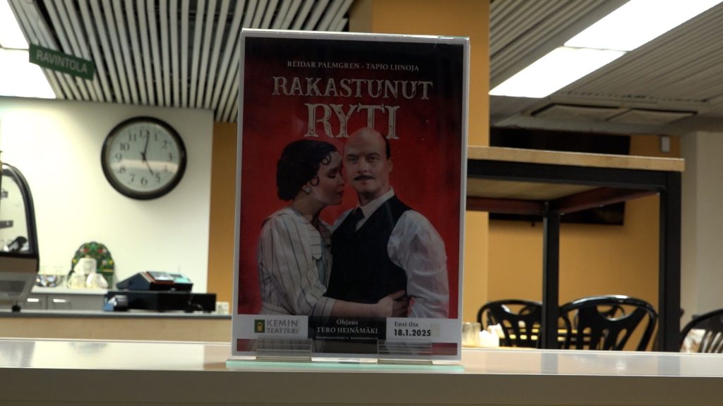 Rakastunut Ryti -näytelmän mainos Kemin teatterissa